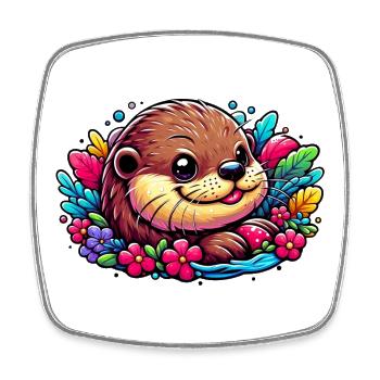 Otter - Square fridge magnet - white - Front