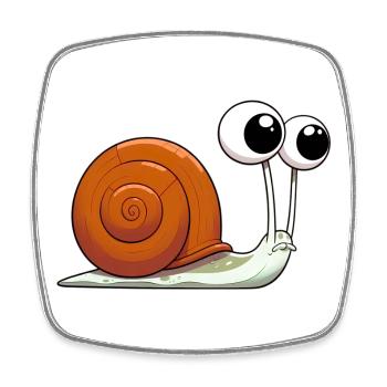Snail - Square fridge magnet - white - Front