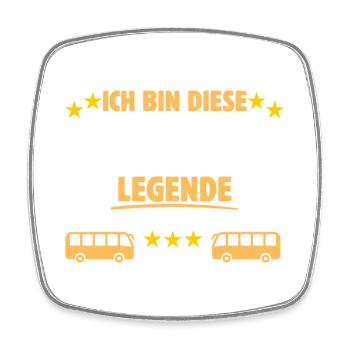 Busfahrer Legende - Viereckiger Kühlschrankmagnet - Weiß - Vorne