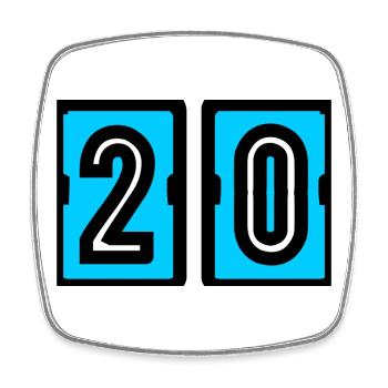 20. 20e ANNIVERSAIRE. ANNIVERSAIRE 20 ANS. 20 ANS. - Magnet carré - blanc - Devant