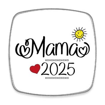 Maman 2025 - Magnet carré - blanc - Devant