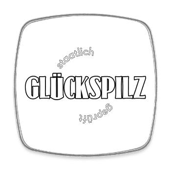 Glückspilz - Viereckiger Kühlschrankmagnet - Weiß - Vorne
