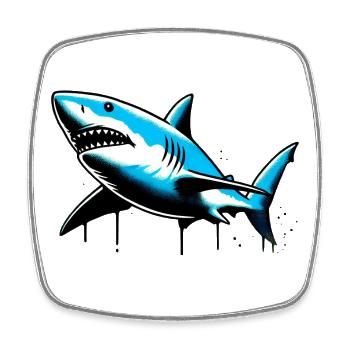 Shark - Square fridge magnet - white - Front