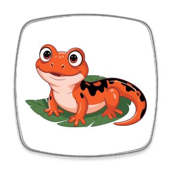 Fiery Leaf Salamander - Square fridge magnet - white - Front