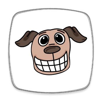 Hund Kopf Hundebesitzer - Viereckiger Kühlschrankmagnet - Weiß - Vorne