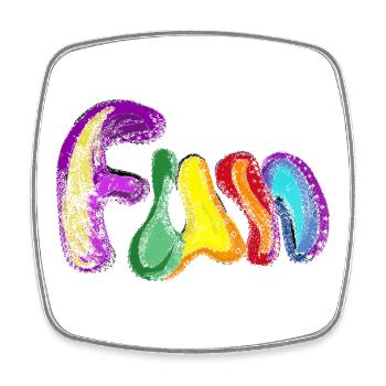 FUN - Square fridge magnet - white - Front