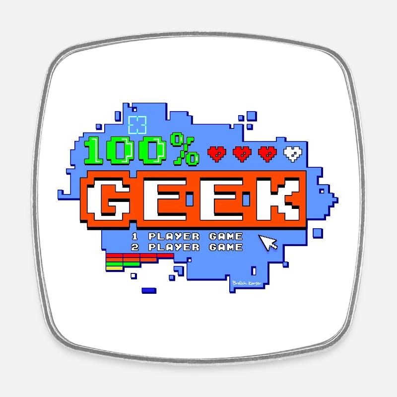 100% Geek - Square fridge magnet - white