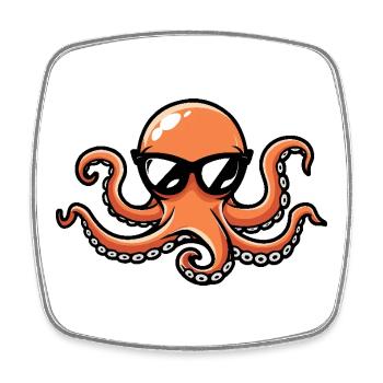 Octopus Cool BD - Magnet carré - blanc - Devant