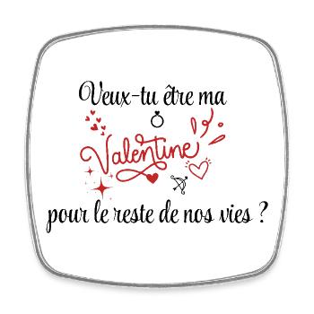 Demande en mariage, Saint-Valentin, Romantique - Magnet carré - blanc - Devant