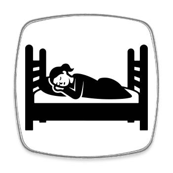 Schlafen Bett Frau - Viereckiger Kühlschrankmagnet - Weiß - Vorne