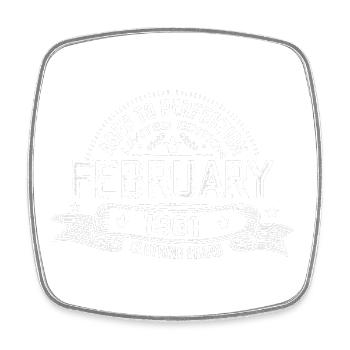 February 1961 - February 1961 Birthday 1961 Retro - Square fridge magnet - white - Front
