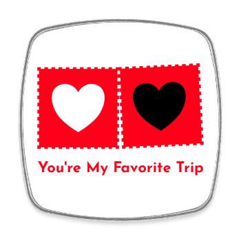Du bist mein Lieblingstrip - Psychodelic Valentine - Viereckiger Kühlschrankmagnet - Weiß - Vorne