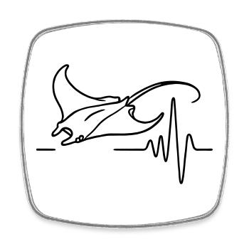 Manta Rochen – Herzschlag des Ozeans - Viereckiger Kühlschrankmagnet - Weiß - Vorne