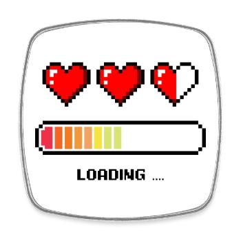Palette de cœurs de pixels - Magnet carré - blanc - Devant
