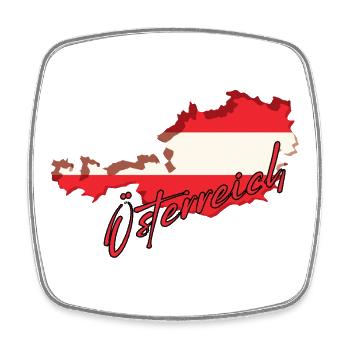 Flagge Österreichs, Österreichischer Stolz - Viereckiger Kühlschrankmagnet - Weiß - Vorne