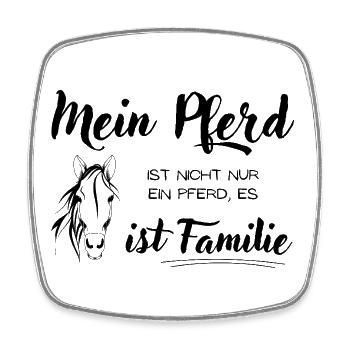 Mein Pferd ist Familie - Viereckiger Kühlschrankmagnet - Weiß - Vorne