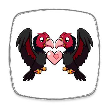 Harpyie Paar Verliebt Adler Tier Valentinstag - Viereckiger Kühlschrankmagnet - Weiß - Vorne