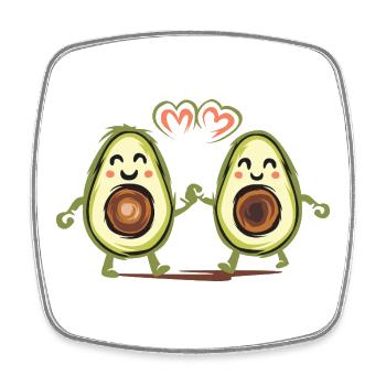Funny Avocado Couple – Love & Friendship - Square fridge magnet - white - Front