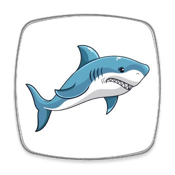 Shark shark barking great white sharks - Square fridge magnet - white - Front