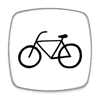 Bicycle - Square fridge magnet - white - Front