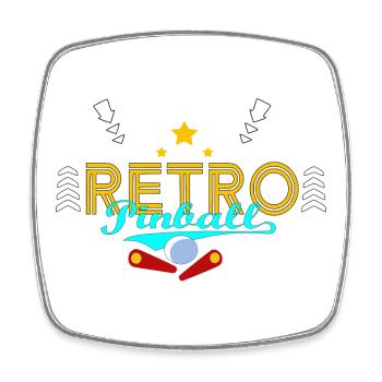 Retro pinball - Square fridge magnet - white - Front
