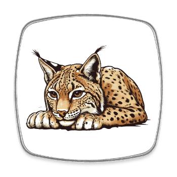 Luchs - Viereckiger Kühlschrankmagnet - Weiß - Vorne
