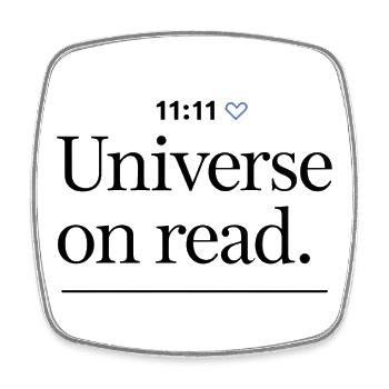 Universe on Read – Spiritueller Spruch mit 11:11 - Viereckiger Kühlschrankmagnet - Weiß - Vorne