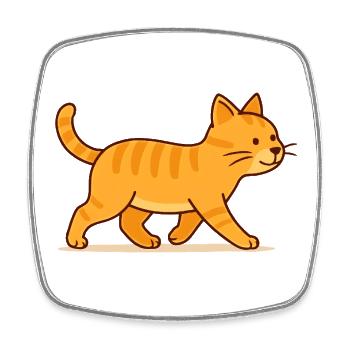 Cat Pauli - Square fridge magnet - white - Front