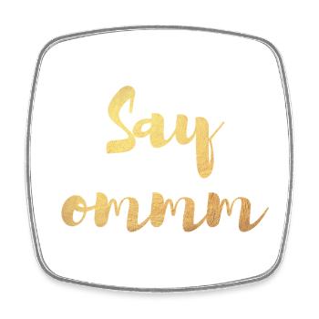 Say om Yoga Namaste Méditation Or deluxe Citations - Magnet carré - blanc - Devant