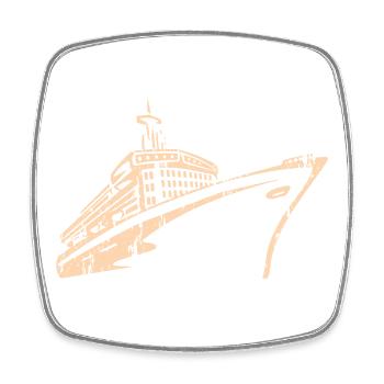 Cruise Ship Cruise Ship Luxury - Square fridge magnet - white - Front
