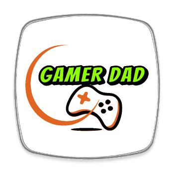 Gamer Dad - Square fridge magnet - white - Front
