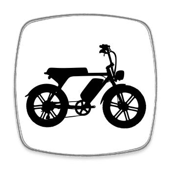 Fatbike - Magnet carré - blanc - Devant