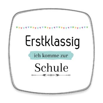 Einschulung - Viereckiger Kühlschrankmagnet - Weiß - Vorne