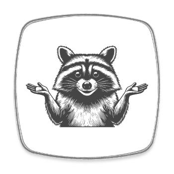 Waschbär  - Viereckiger Kühlschrankmagnet - Weiß - Vorne