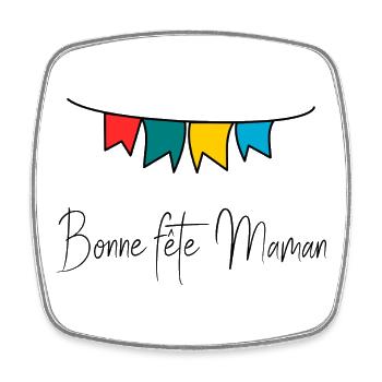 MOTHER'S DAY. HAPPY MOTHER'S DAY. MOM - Square fridge magnet - white - Front