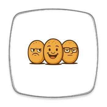 Brötchenbande – Coole Brotgesichter im Retro-Style - Viereckiger Kühlschrankmagnet - Weiß - Vorne