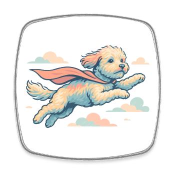 Super Dog Havapoo Cape Cape Gift - Square fridge magnet - white - Front
