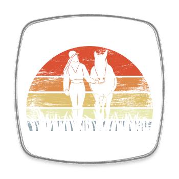 Vintage Rider - Square fridge magnet - white - Front