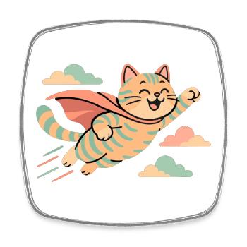Super Katze Britisch Kurzhaar getigert Geschenk - Viereckiger Kühlschrankmagnet - Weiß - Vorne