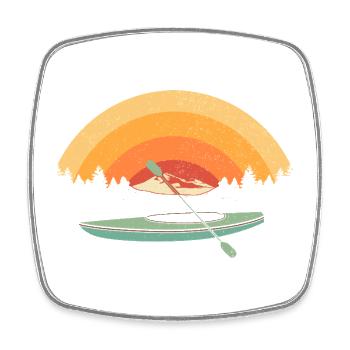 Kajak Kanu Vintage Paddelboot Kanusport Paddler - Viereckiger Kühlschrankmagnet - Weiß - Vorne