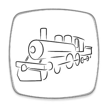 Locomotive Sketch - Square fridge magnet - white - Front