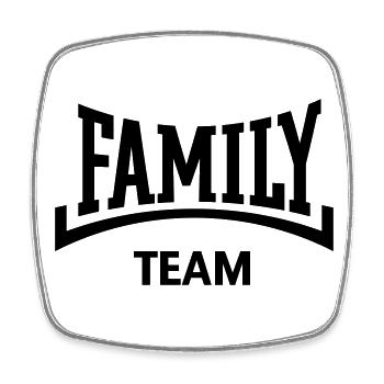 Family Team (Concave / Black) - Square fridge magnet - white - Front