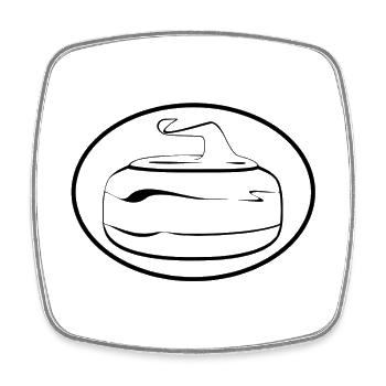 L’art du curling - Magnet carré - blanc - Devant
