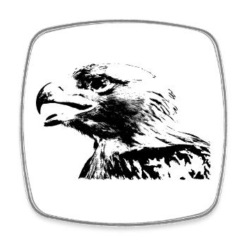 Adler - Viereckiger Kühlschrankmagnet - Weiß - Vorne