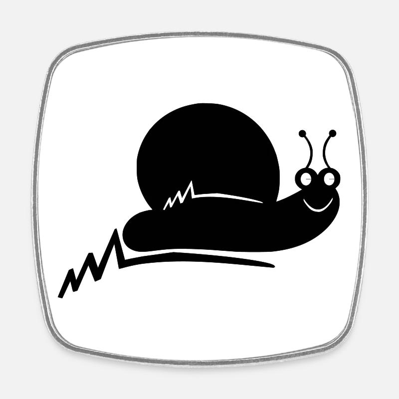 Escargot Sourire Ligne Simple - Magnet carré - blanc