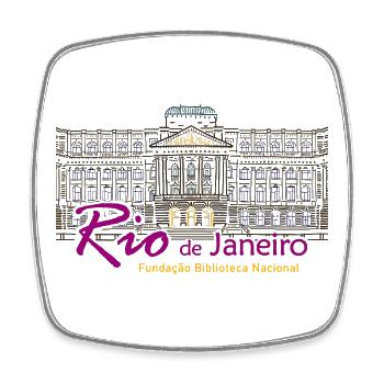 Rio de Janeiro, Brazil Hand Drawing Library - Square fridge magnet - white - Front