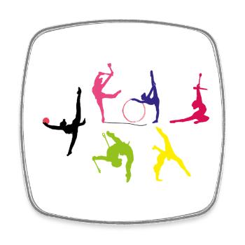 Gymnastique rythmique - Magnet carré - blanc - Devant
