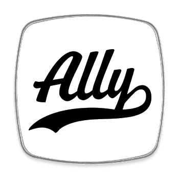 Ally - Square fridge magnet - white - Front