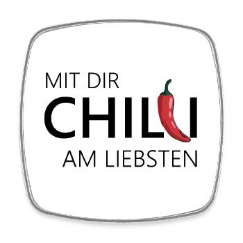 Feuriger Chili Paprika Illustration - Viereckiger Kühlschrankmagnet - Weiß - Vorne