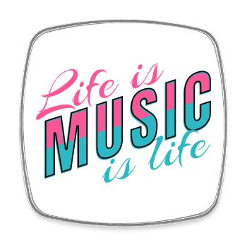 Life Is Music est une déclaration de vie pour les musiciens - Magnet carré - blanc - Devant